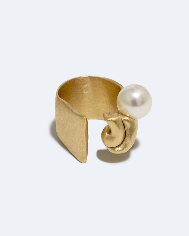 Crumple - Pearl and Gold Vermeil Ring