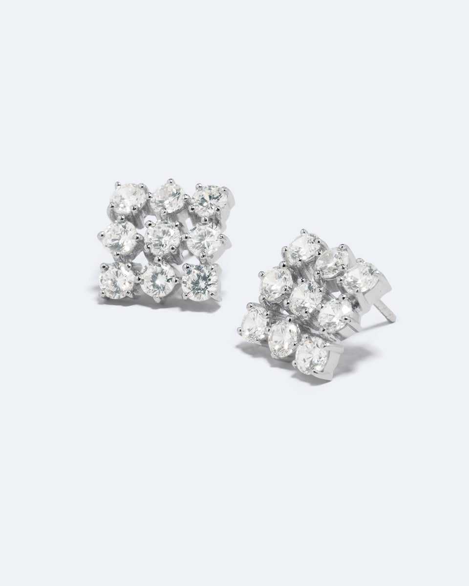 "Notsobig" Juggernaut - Zirconia and Recycled Silver Earrings