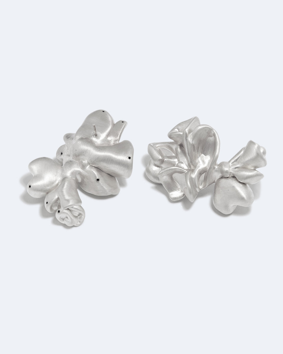 Oversized Splotch - Recycled Silver Earrings