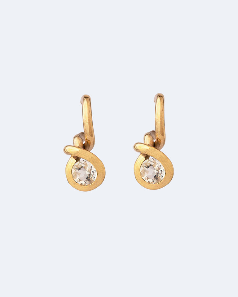 The Beekeeper - White Topaz and Recycled Gold Vermeil Earrings