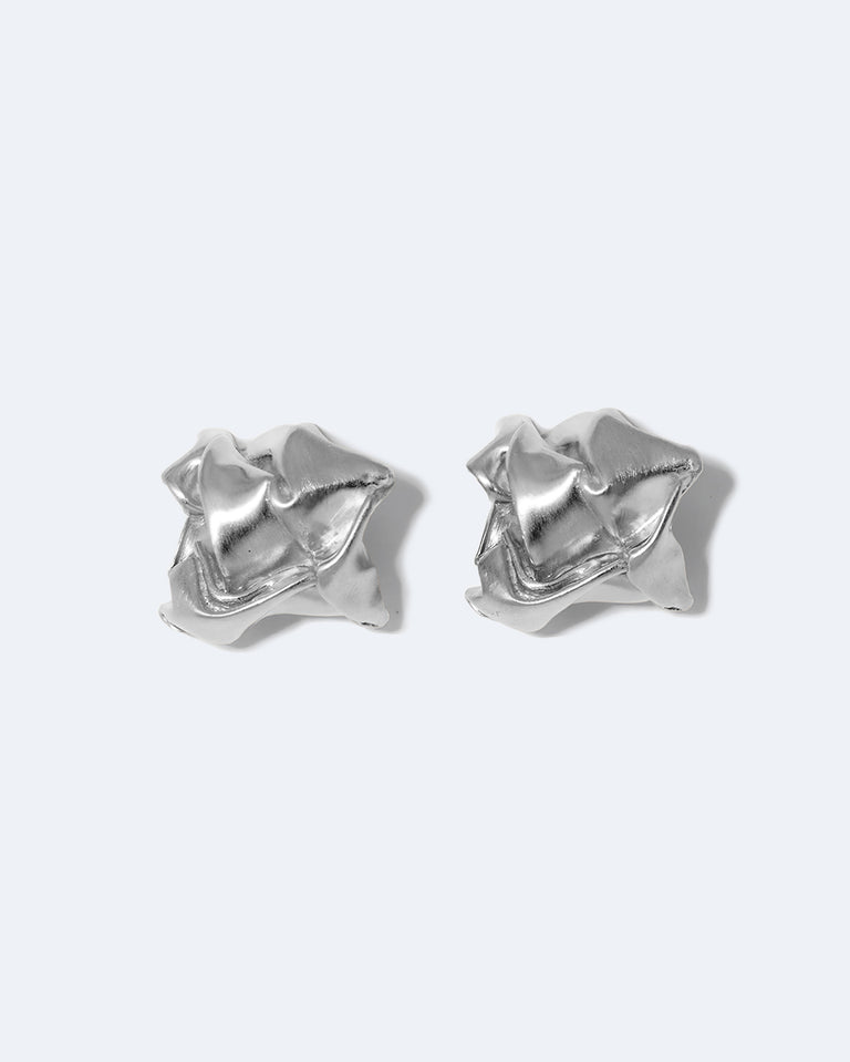 Crunched: A Tale of Abandoned Legal Strategies - Recycled Silver Earrings