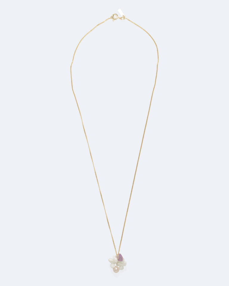 Unnecessary Drama? - Pearl, Mother of Pearl and Amethyst Bead Gold Vermeil Pendant