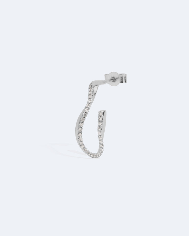 Elegy for W.W. - 18 Carat White Gold and Diamond Single Earring