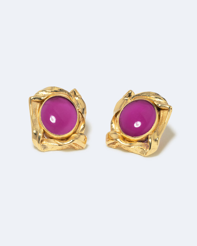 Galileo - Pink Resin and Gold Plated Earrings