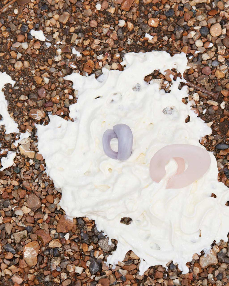 Somewhere Between Fine and Not Fine - Lilac Bio Resin and Gold Vermeil Ear Cuff