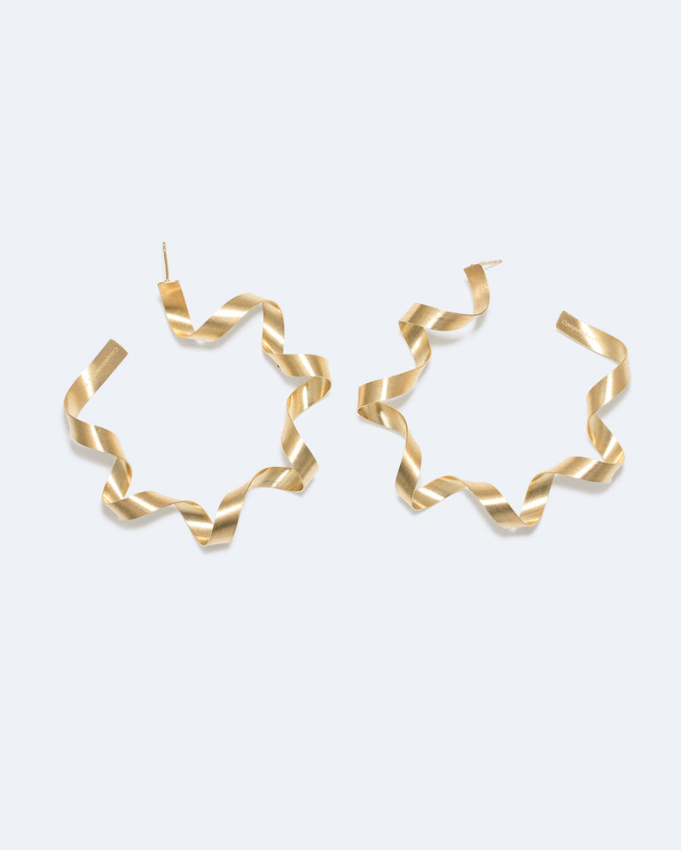 This is What Happens When the Paper Shredder Malfunctions - Gold Vermeil Earrings