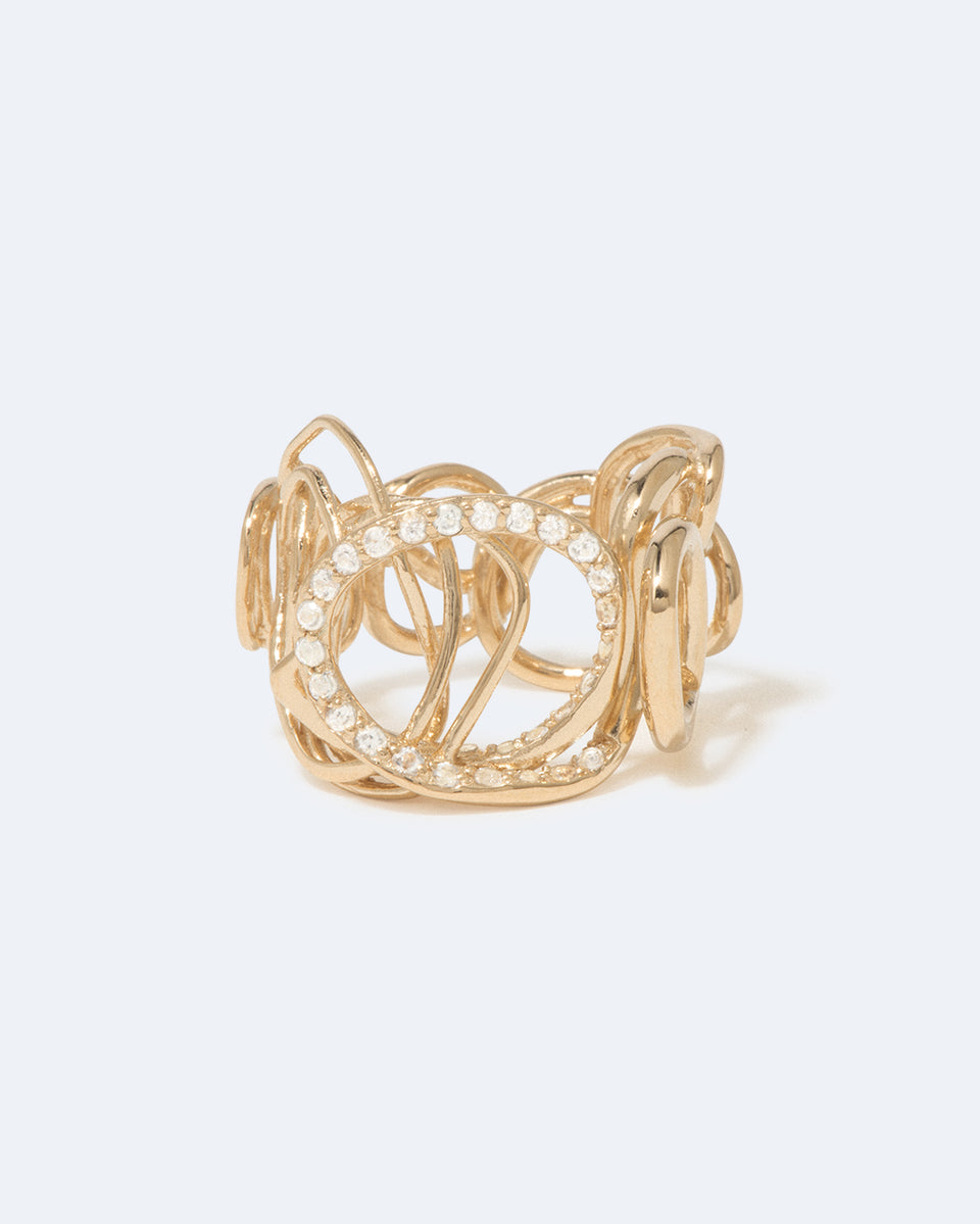 Traces - White Topaz and Recycled Gold Vermeil Ring