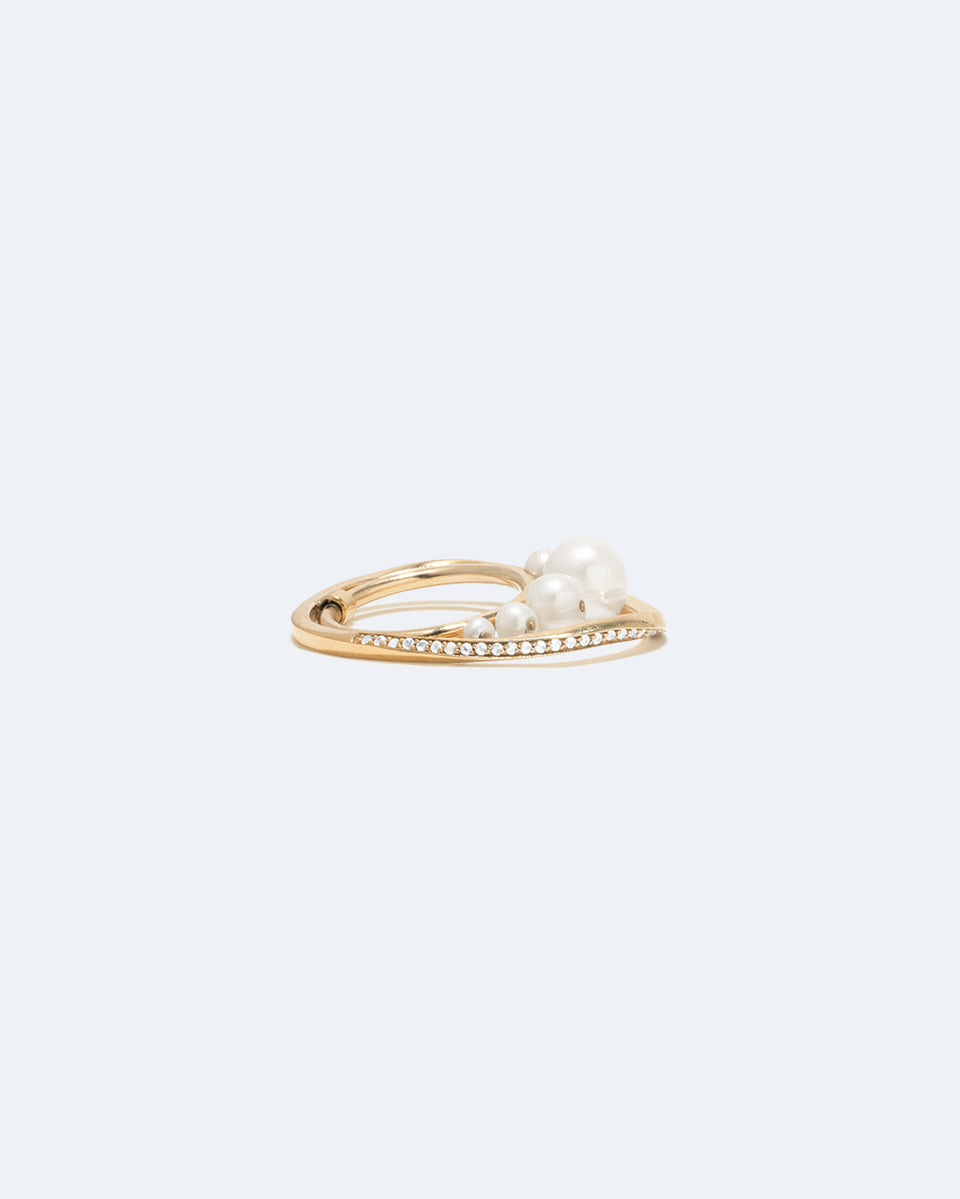 Work Won't Love You Back - Pearl and White Topaz Gold Vermeil Ring
