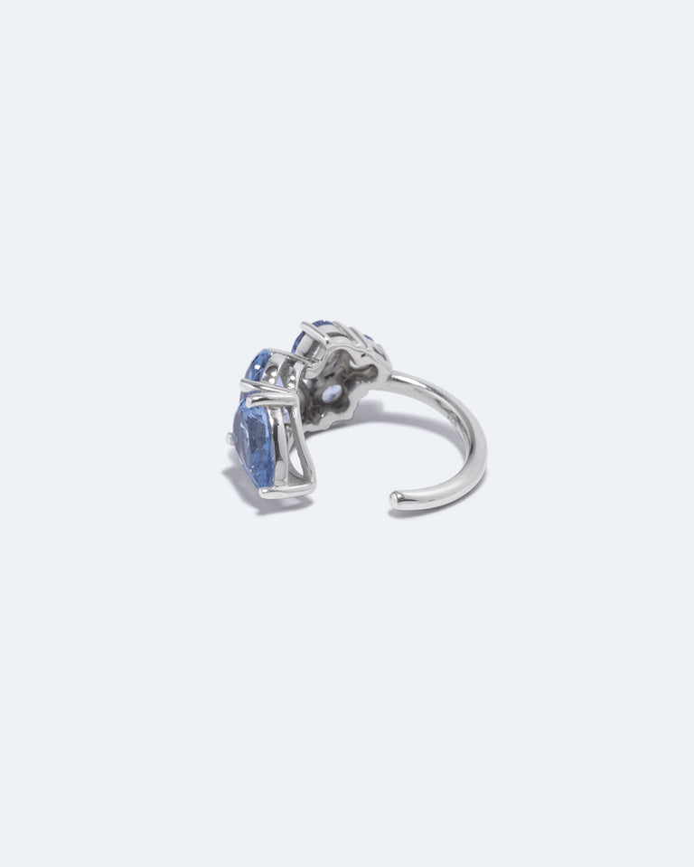 Bolt from the Blue - Synthetic Blue Spinel and Recycled Silver Ear Cuff