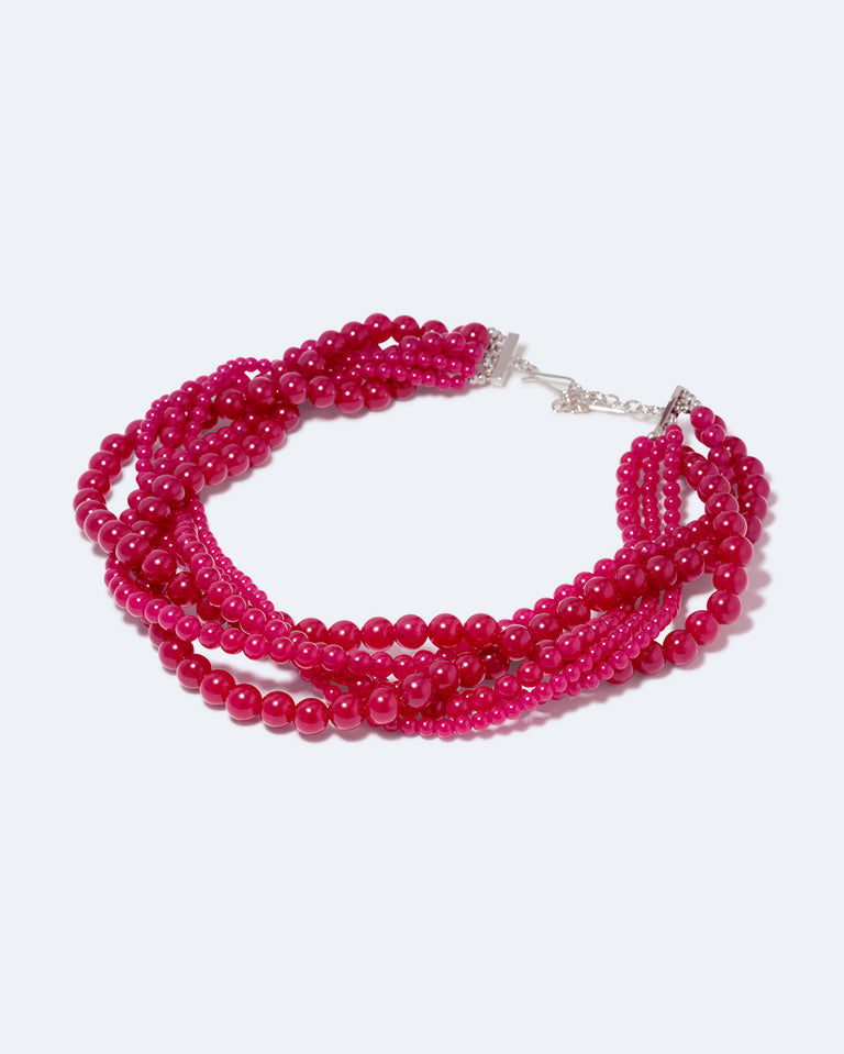 What a Tangled Web We Weave - Chalcedony Bead and Recycled Silver Necklace