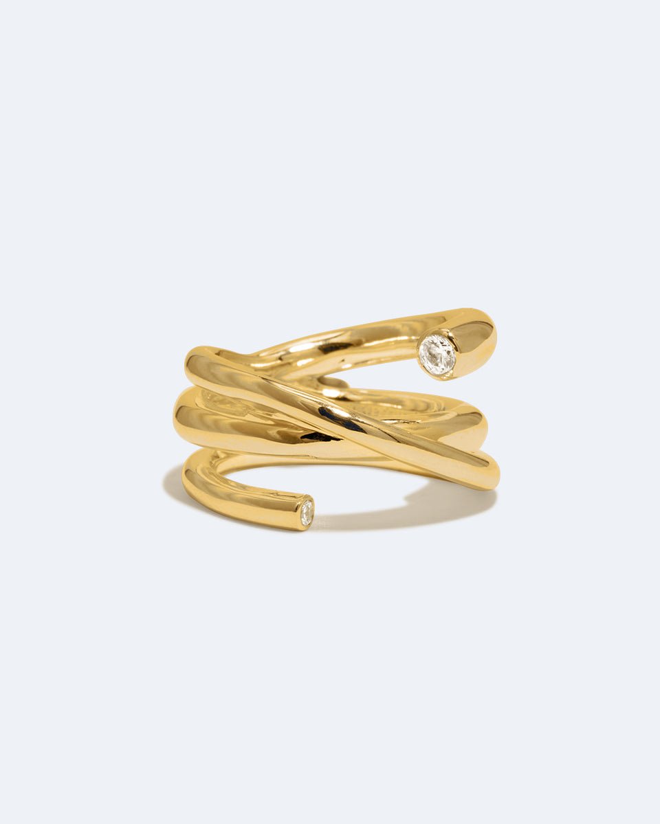 Coil - Zirconia and Recycled Gold Vermeil Ring