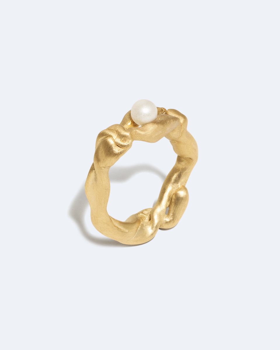 Treacle - Pearl and Recycled Gold Vermeil Ring