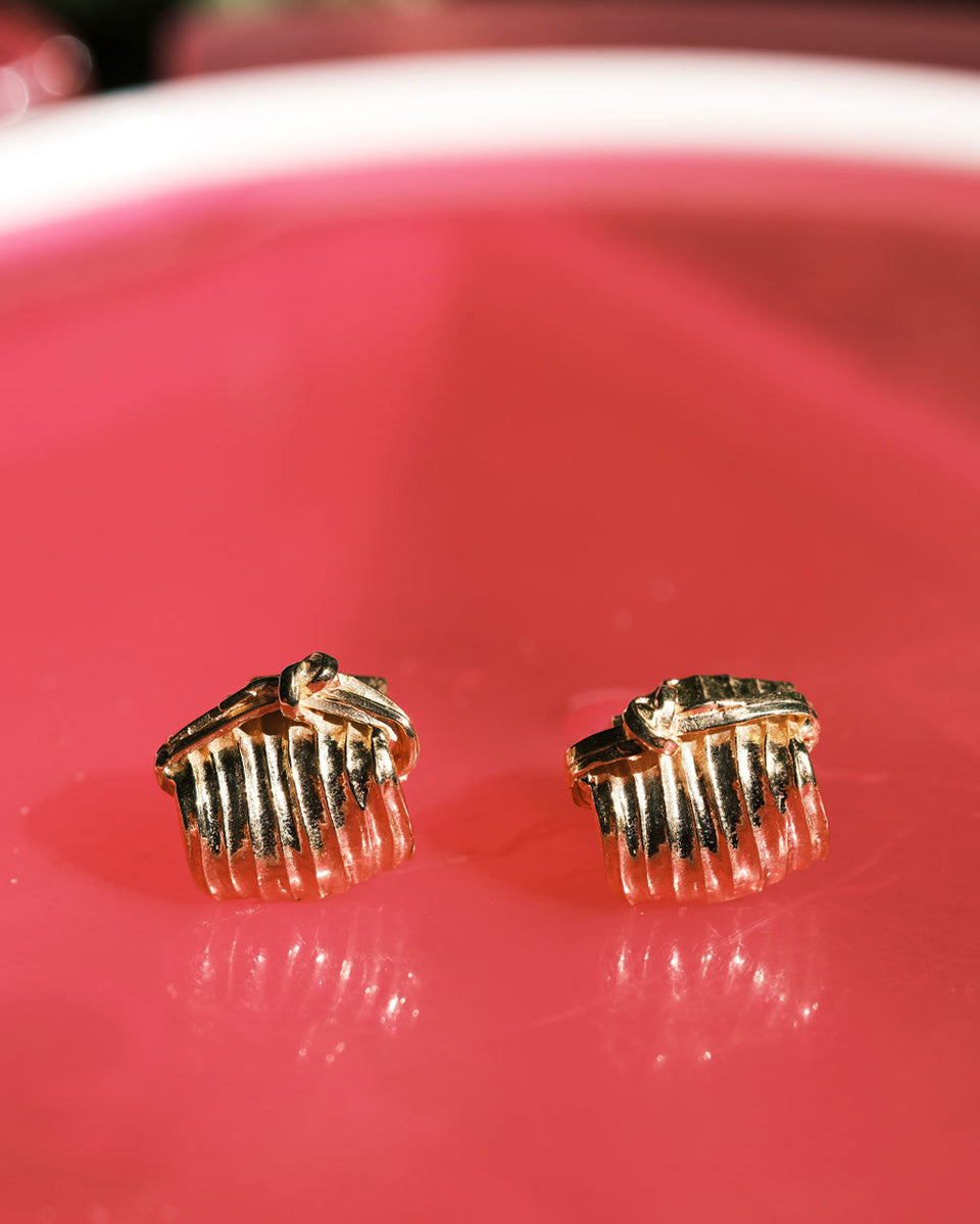 Tied Up Bales of Straw - Recycled Silver Earrings