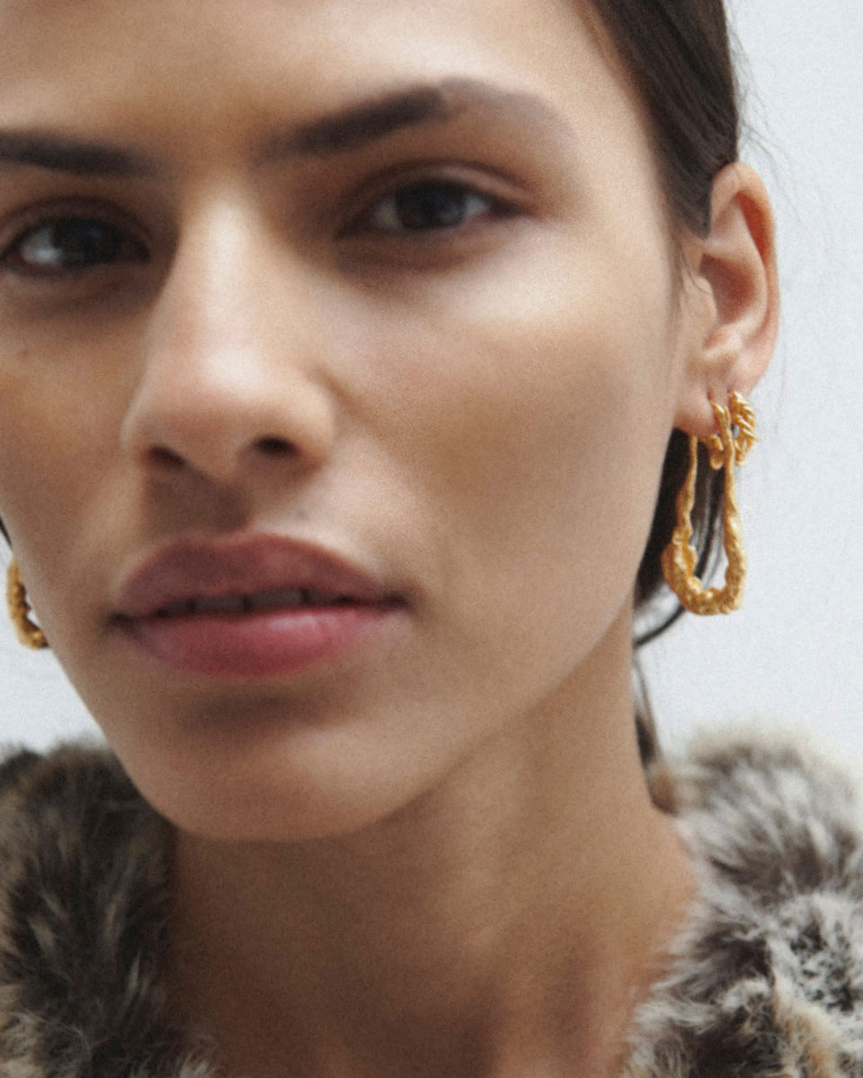 The Fates Were Interwoven - Gold Plated Earrings