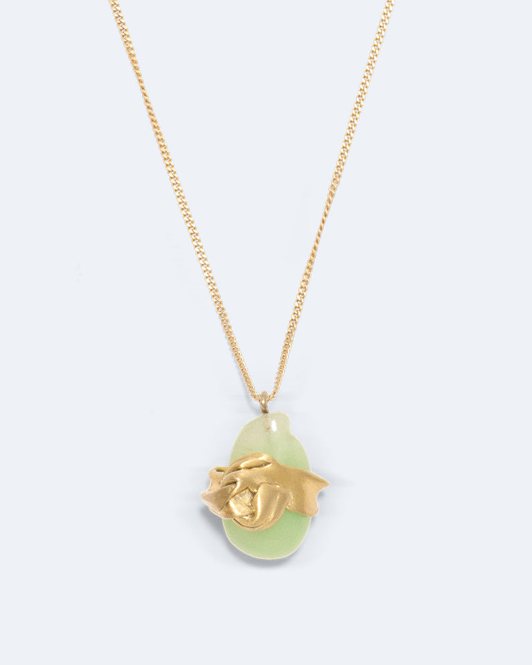 Wrapped - Jade Bio Resin and Gold Vermeil Pendant