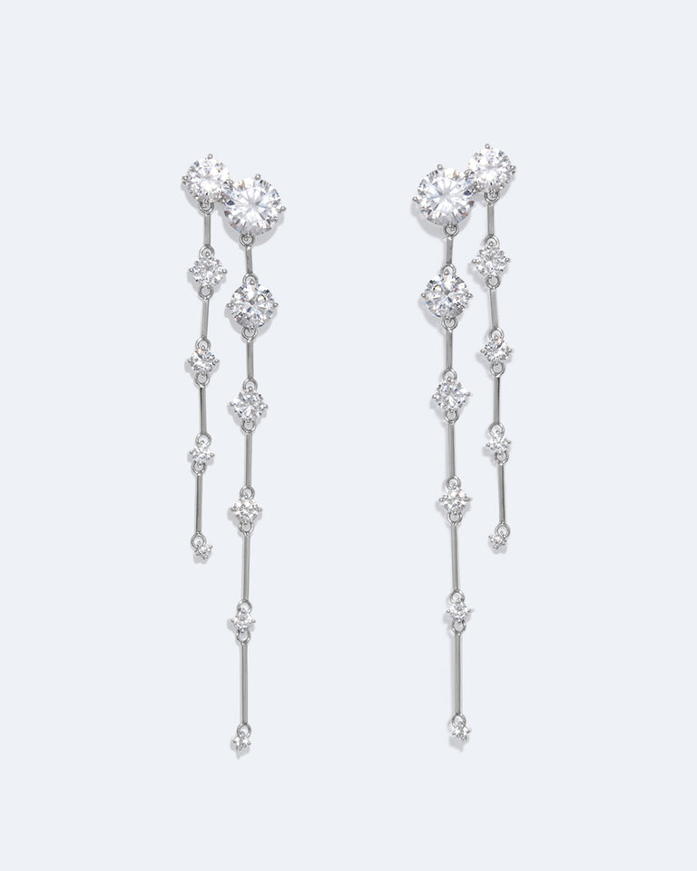 Memory Lane - Zirconia and Recycled Silver Earrings