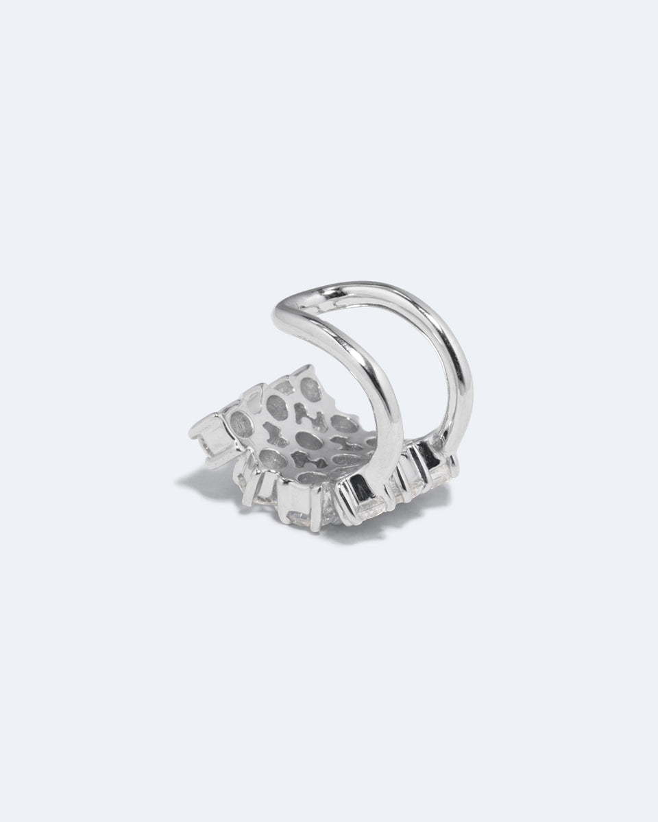 Juggernaut - Zirconia and Recycled Silver Ear Cuff