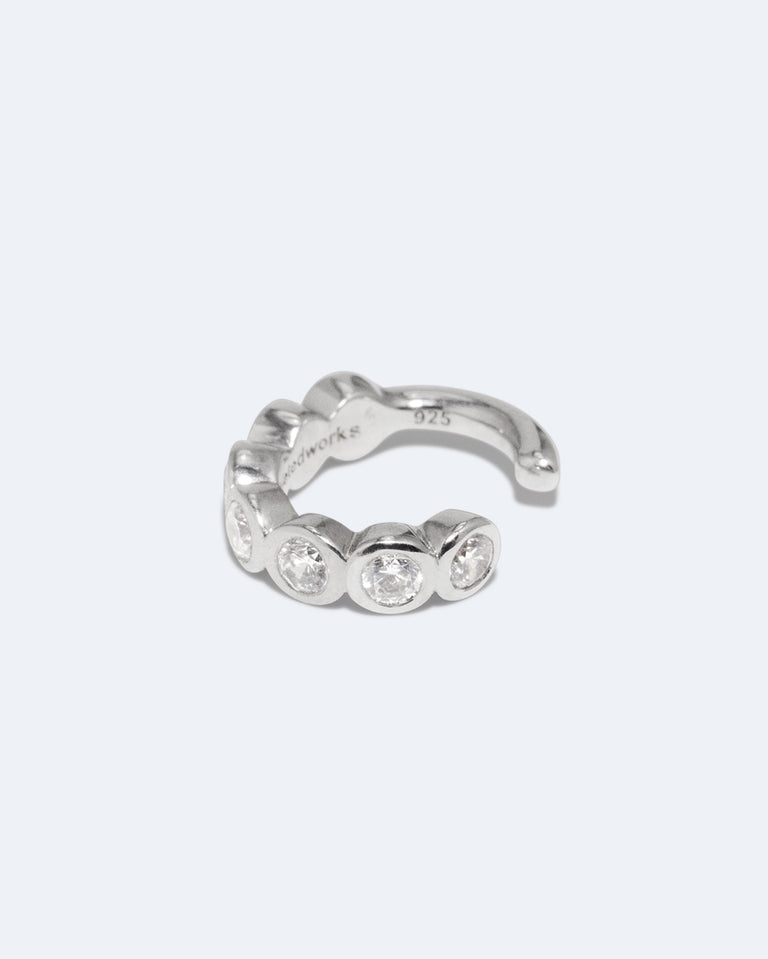 Arc - Zirconia and Recycled Silver Ear Cuff