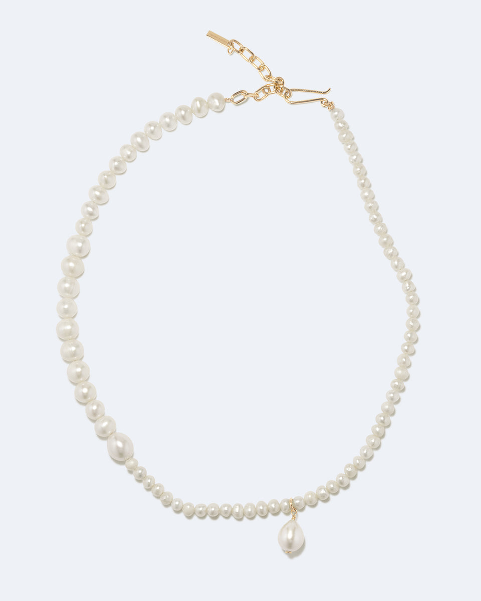 Casting Light - Pearl and Recycled Gold Vermeil Necklace