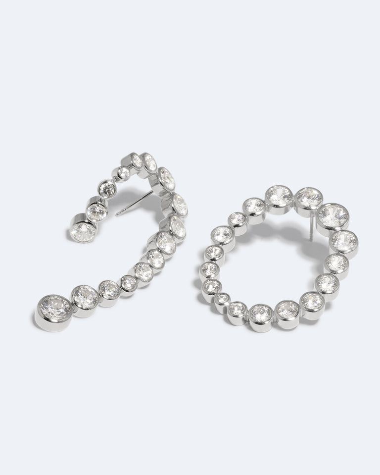 Glade - Zirconia and Recycled Silver Earrings