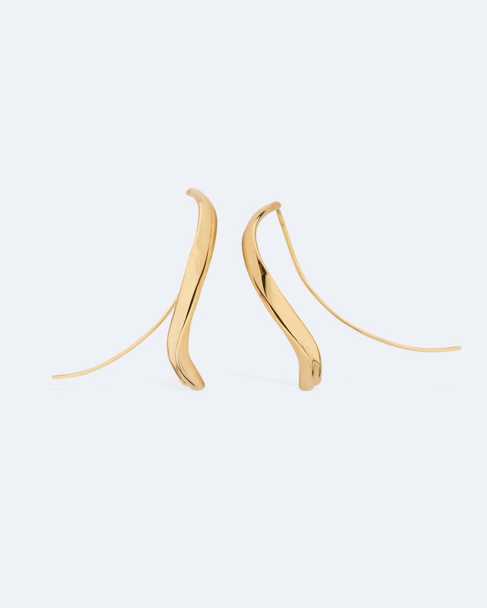 A Sudden Gust of Wind - 18 Carat Yellow Gold and Diamond Earrings