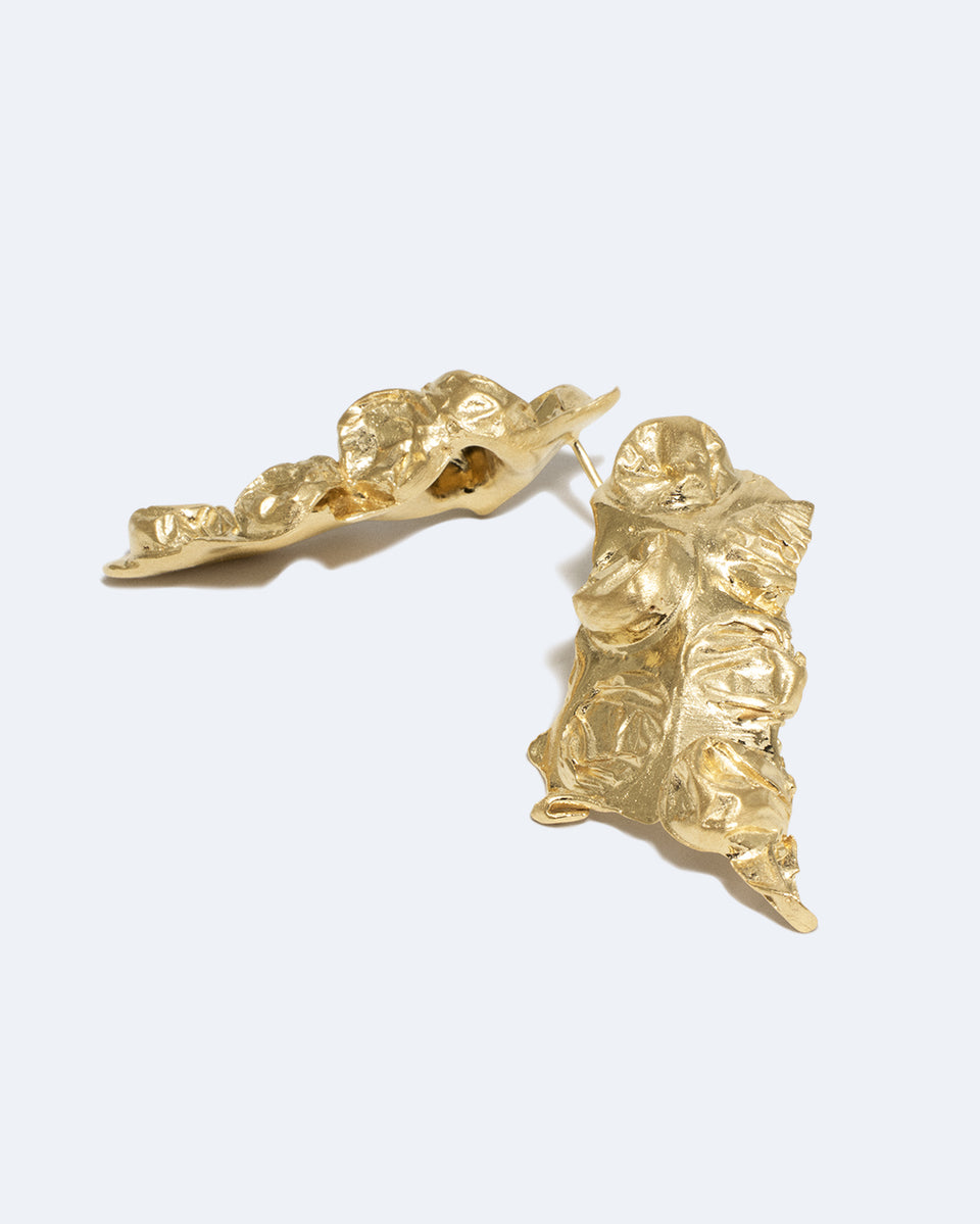 The Bit of Bubble Wrap Got Stuck in the Vacuum - Recycled Gold Vermeil Earrings