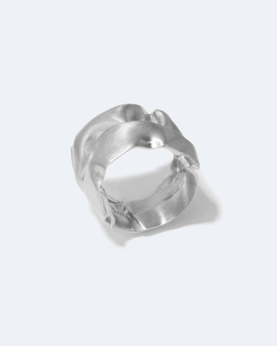 Crunched: A Tale of Abandoned Legal Strategies - Recycled Silver Ring