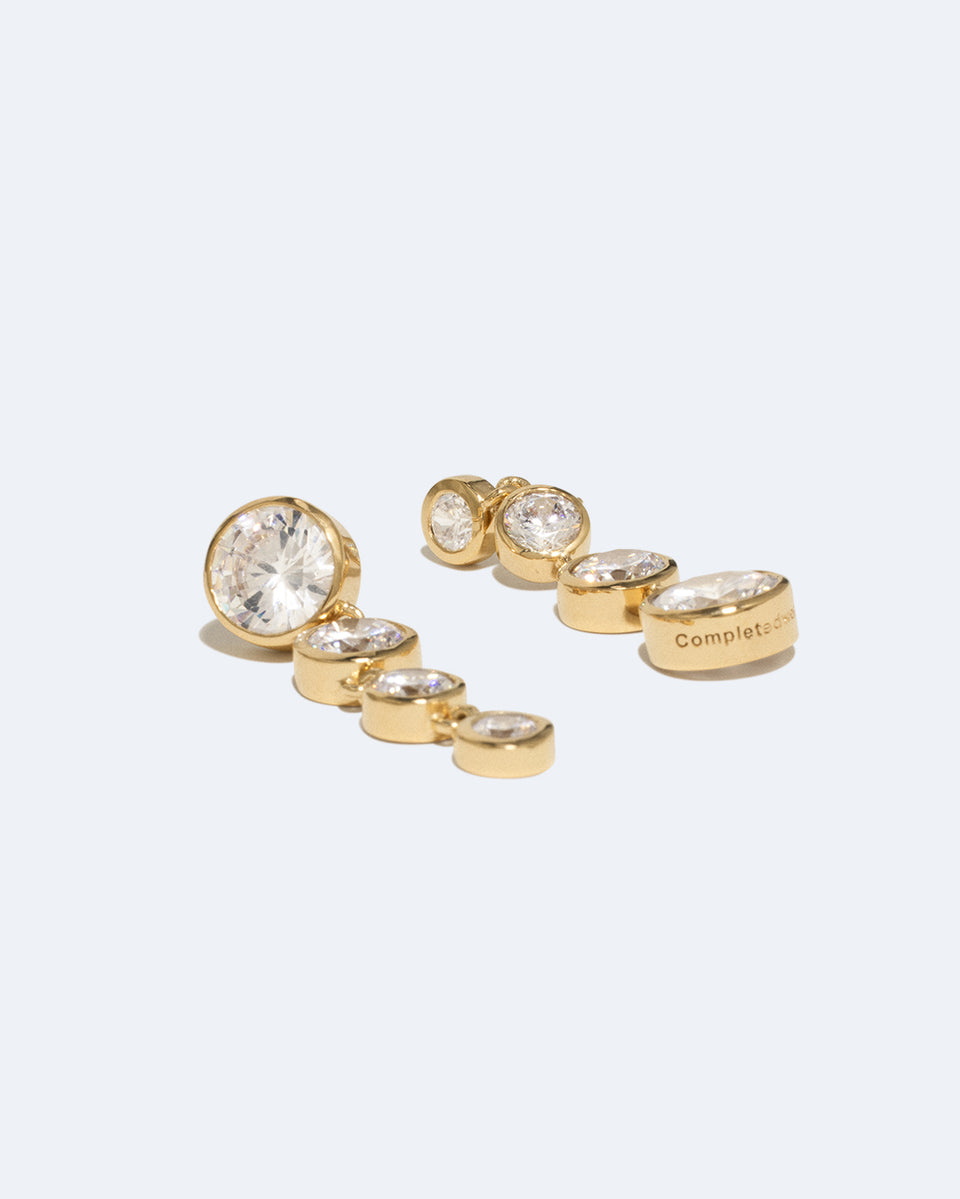 Light of the Past II - Cubic Zirconia and Gold Vermeil Earrings