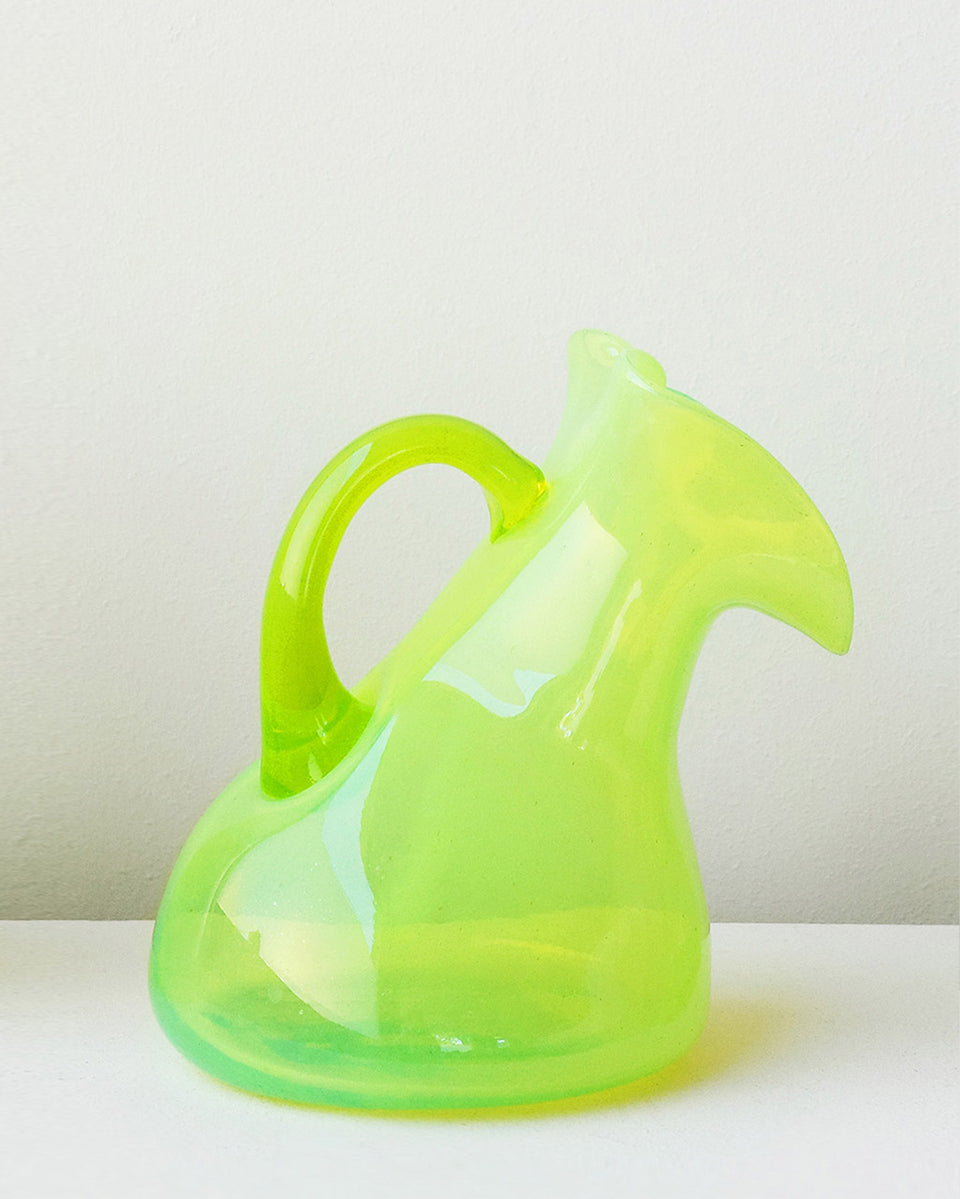 Thaw - Large Recycled Glass Jug in Acid Green
