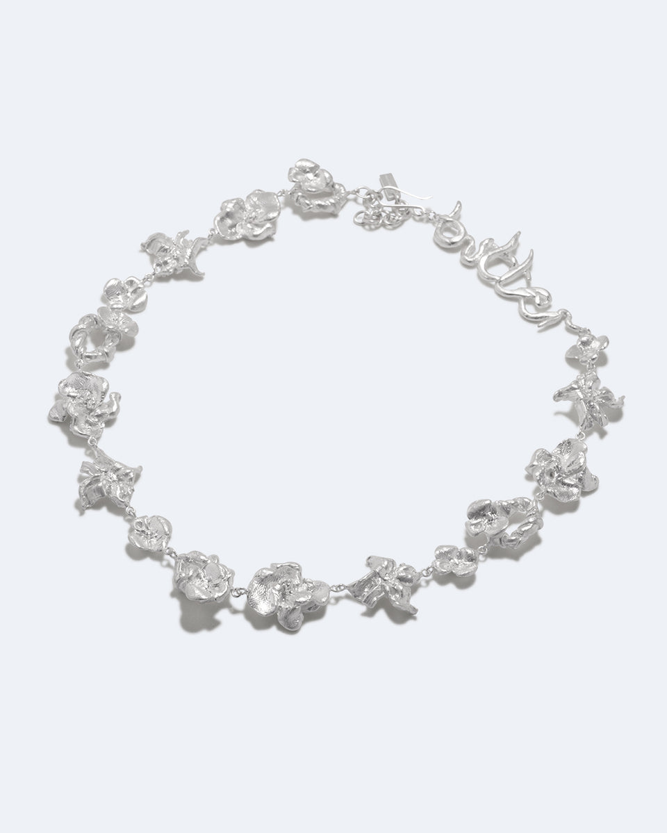 Time Passes Into Tributaries - Silver Plated Necklace