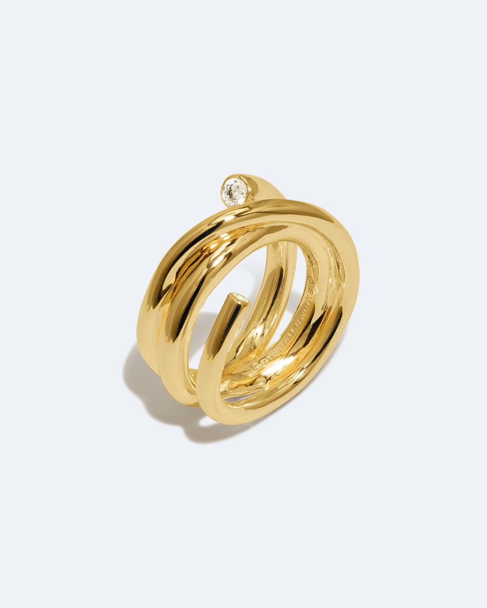 Coil - Zirconia and Recycled Gold Vermeil Ring