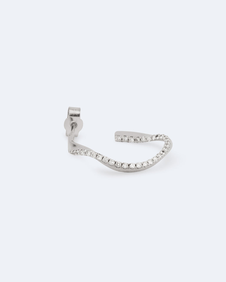 Elegy for W.W. - 18 Carat White Gold and Diamond Single Earring