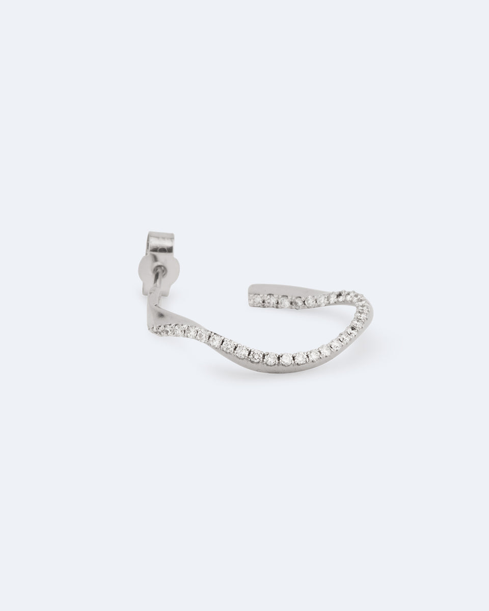 Elegy for W.W. - 18 Carat White Gold and Diamond Single Earring
