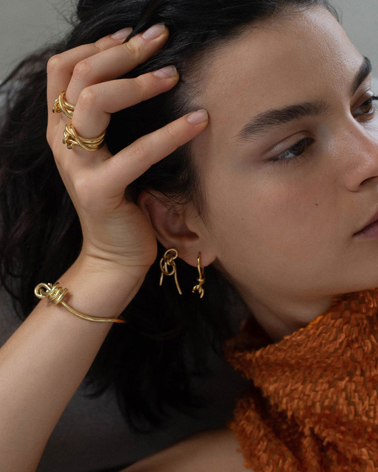 "Notsobig" Thread II - Recycled Gold Vermeil Earrings