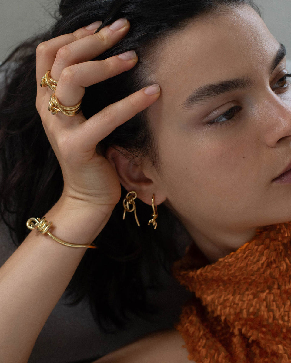 "Notsobig" Thread II - Recycled Gold Vermeil Earrings