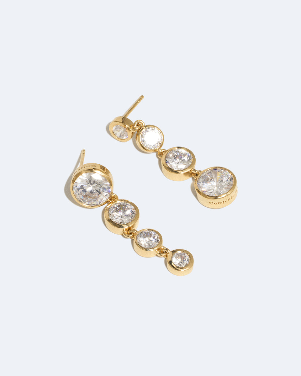Light of the Past II - Cubic Zirconia and Gold Vermeil Earrings