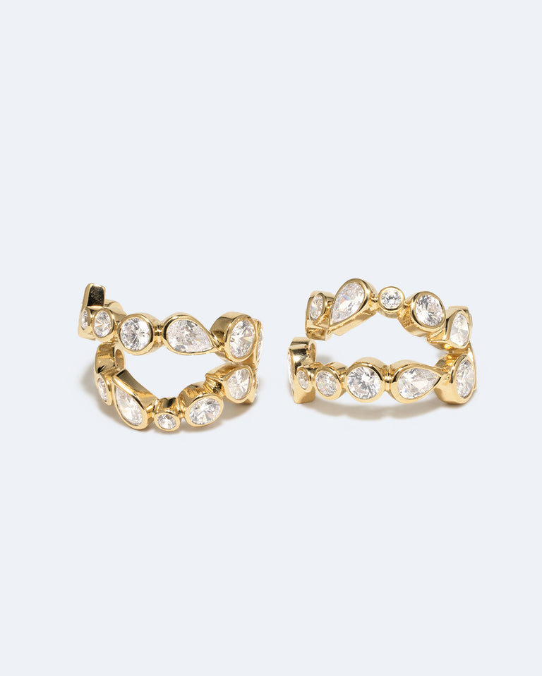 Like Peas in a Pod IV - Cubic Zirconia and Gold Vermeil Earrings