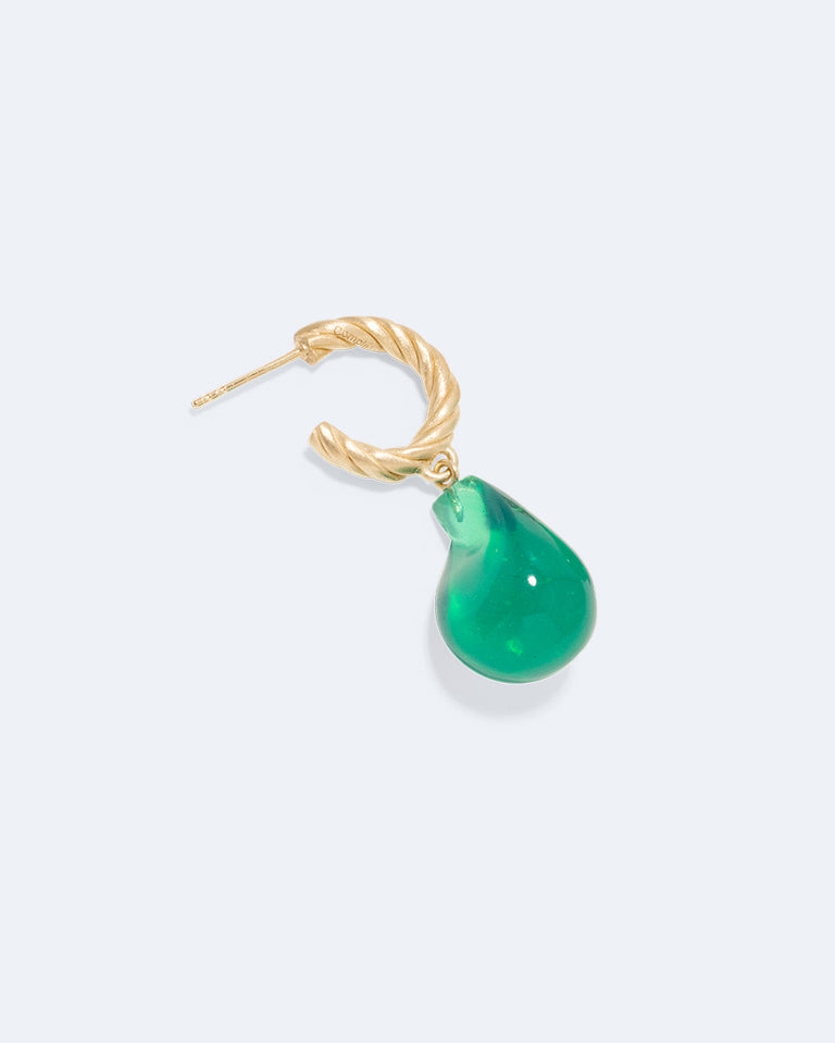 Husband Number Six? - Green Bio Resin and Gold Vermeil Single Earring