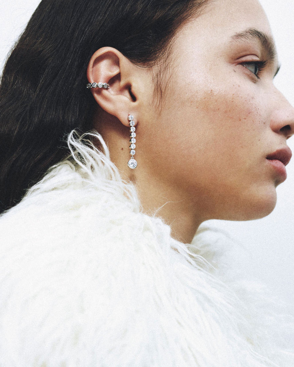 Arc - Zirconia and Recycled Silver Ear Cuff