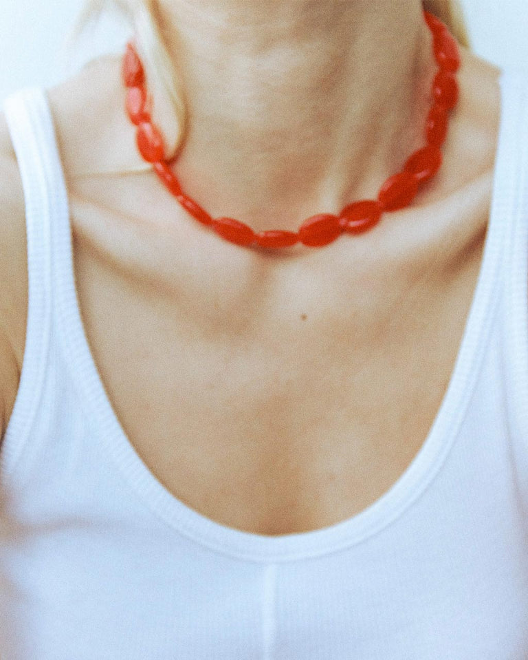 Dazed by Suburbia - Red Resin Necklace