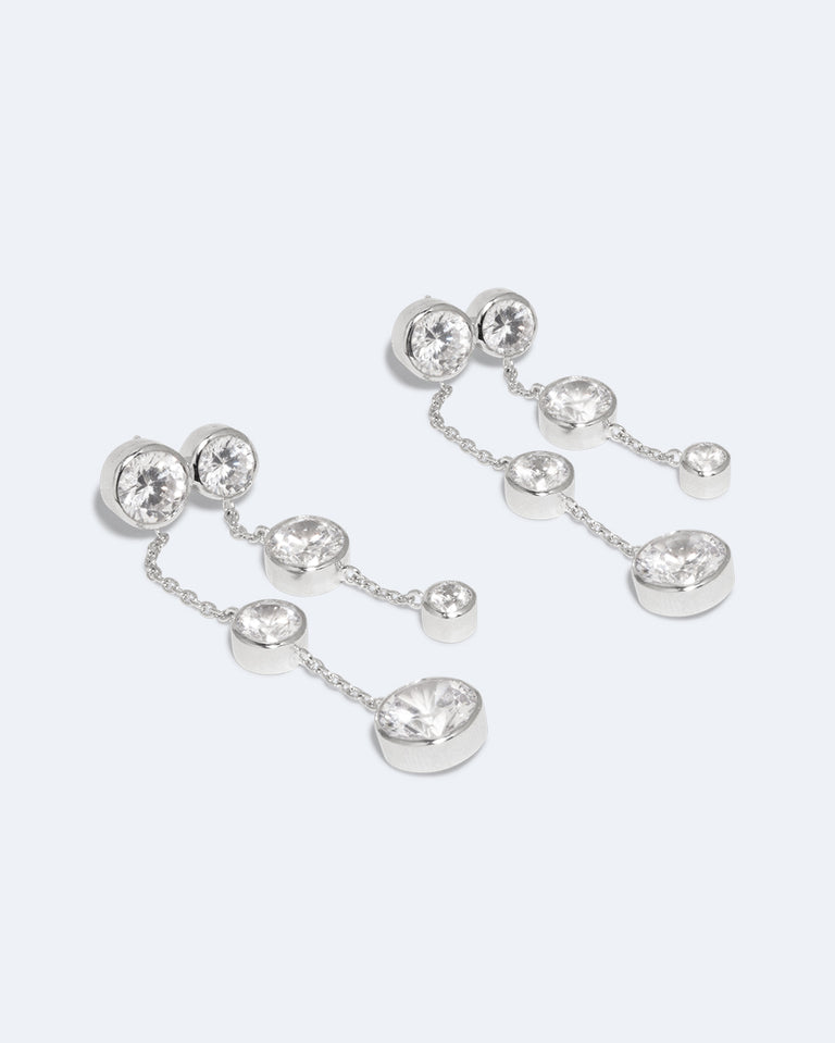 How To See Clearly In Darkness - Zirconia and Recycled Silver Earrings