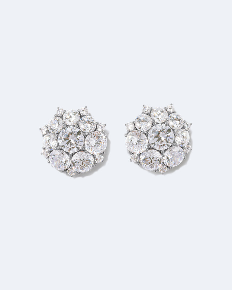 The Many‐Headed Hydra - Zirconia and Recycled Silver Earrings