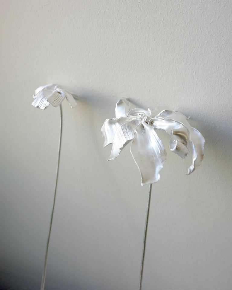 L65 - Set of 3 Flower Ornament in Silver