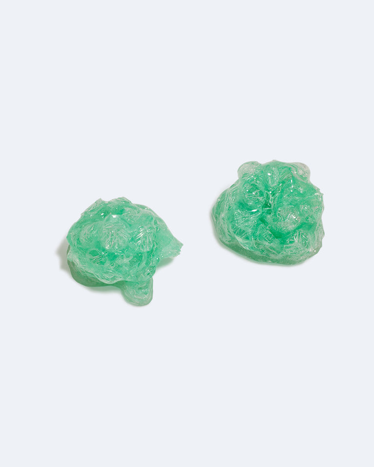 Padding - Green Bio Resin Bubble Wrap and Gold Vermeil Earrings