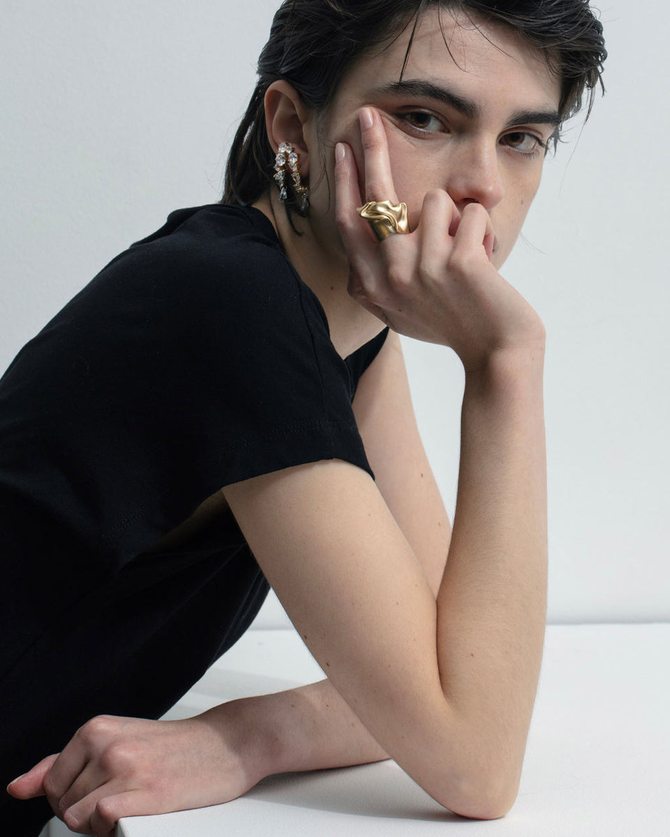 Pelican - Zirconia and Recycled Gold Vermeil Ear Cuff