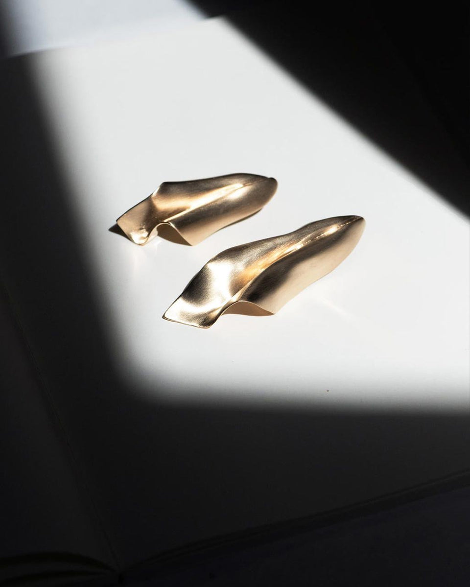 The Dishcloth of the Metropolitan Elite - Gold Vermeil Earrings