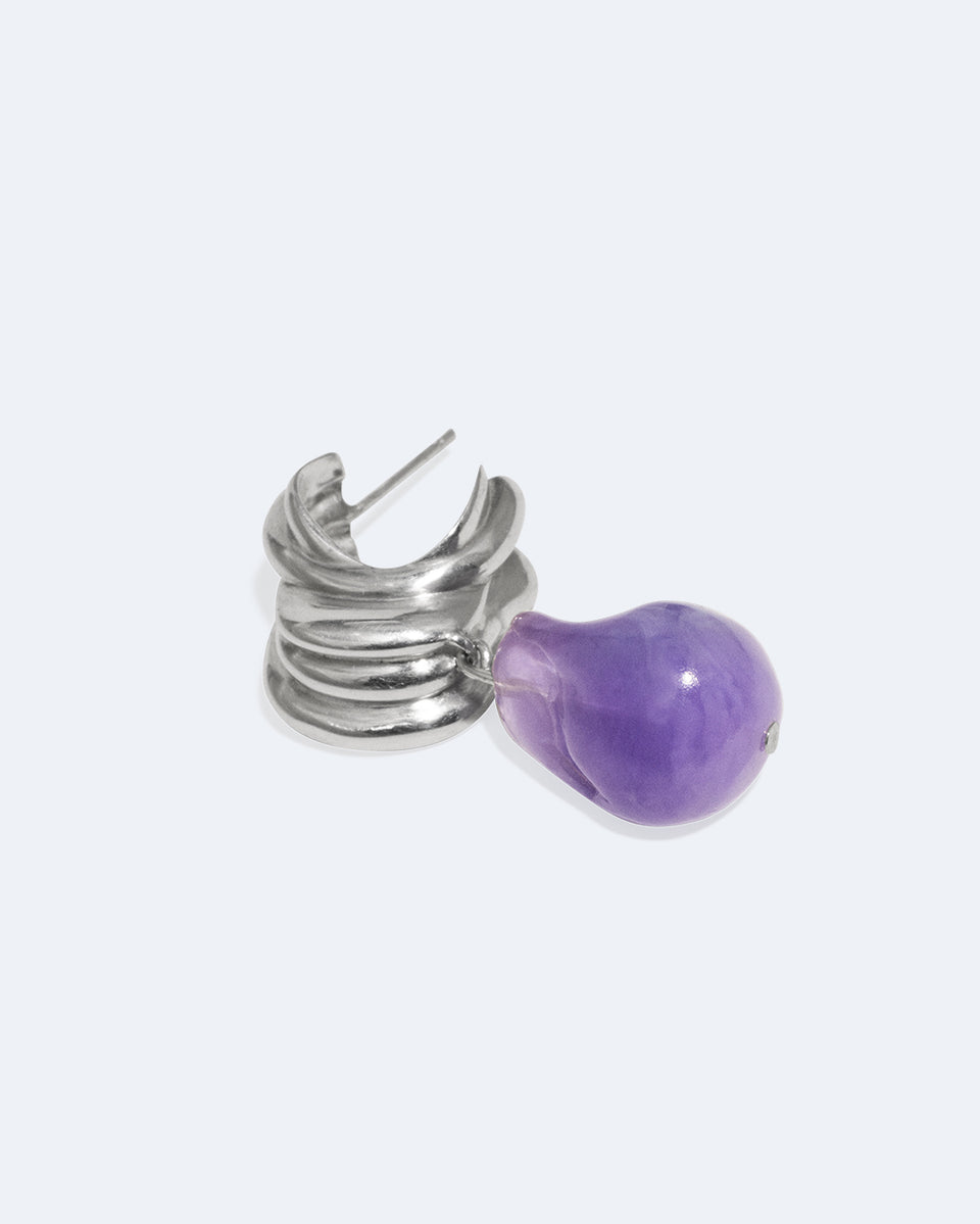 Clash - Lilac Bio Resin and Platinum Plated Single Earring
