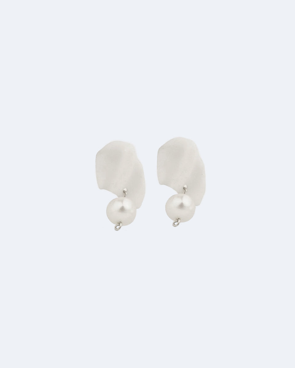Laws of Conservation of Mass II - Pearl and Ceramic Recycled Gold Vermeil Earrings