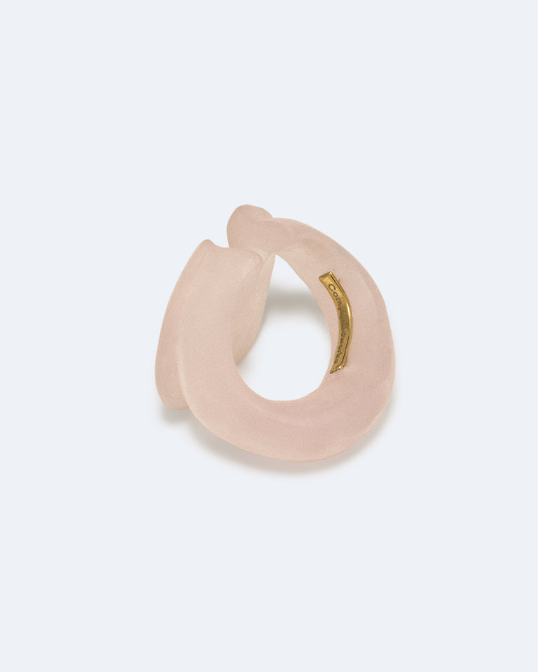 Somewhere Between Fine and Not Fine - Rose Quartz Bio Resin and Gold Vermeil Ear Cuff