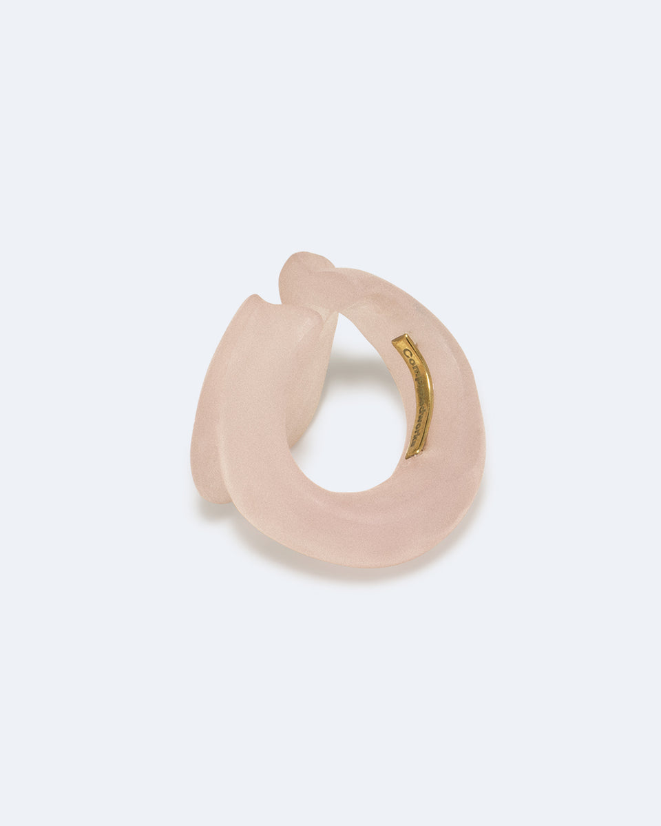 Somewhere Between Fine and Not Fine - Rose Quartz Bio Resin and Gold Vermeil Ear Cuff